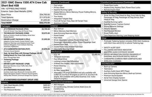 2021 GMC Sierra 1500 AT4