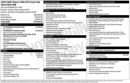 2026 GMC Sierra 1500 AT4