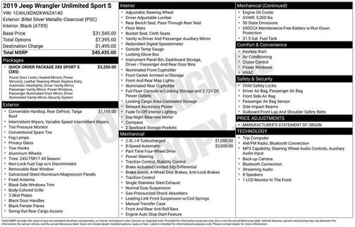 Billet Silver Metallic Clearcoat 2019 Jeep Wrangler Unlimited Sport
