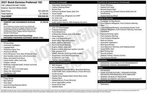 2021 Buick Envision FWD Preferred