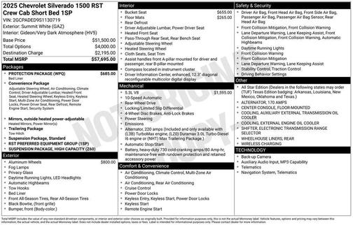 Summit White 2025 Chevrolet Silverado 1500 RST