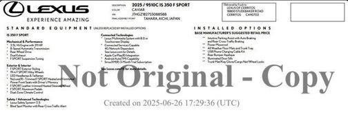 2025 Lexus IS 350 Base