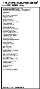 Alpine White 2023 BMW X6 M50i