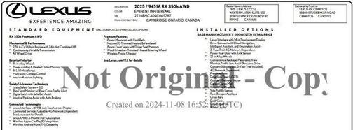 2025 Lexus RX 350 Premium