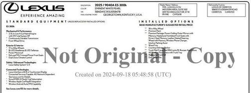 2025 Lexus ES 300h Base