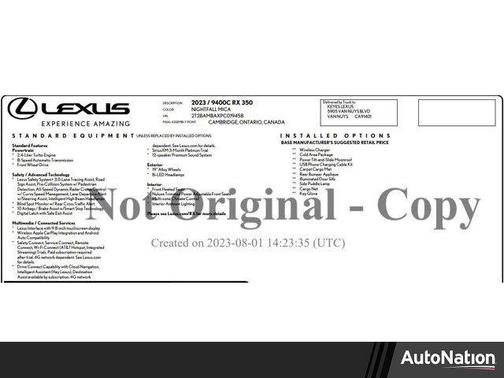 2023 Lexus RX 350 Base