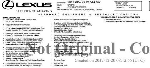 2018 Lexus NX 300 Base
