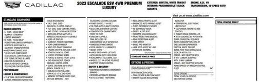 2023 Cadillac Escalade ESV Premium Luxury