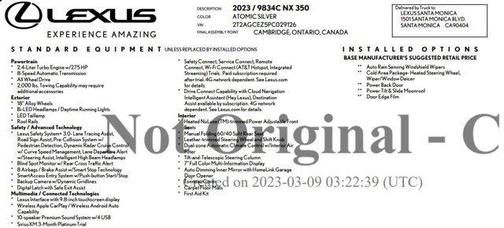2023 Lexus NX 350 NX 350