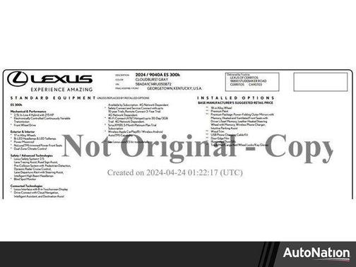 2024 Lexus ES 300h Base
