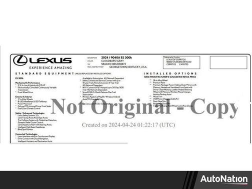 2024 Lexus ES 300h Base
