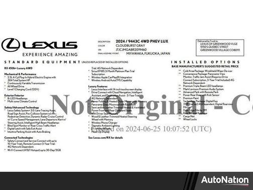2024 Lexus RX 450h+ Base