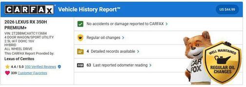 2026 Lexus RX 350 Premium+