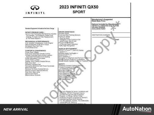 2023 INFINITI QX50 SPORT