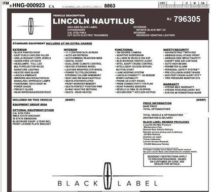 2024 Lincoln Nautilus Black Label