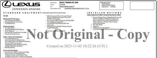 2024 Lexus ES 350 Base