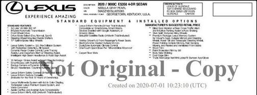 2020 Lexus ES 350 Base