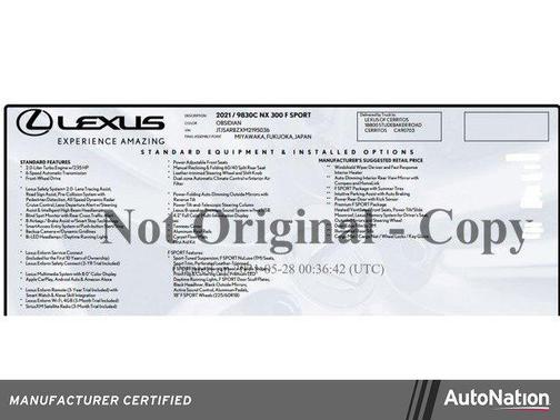 2021 Lexus NX 300 F Sport