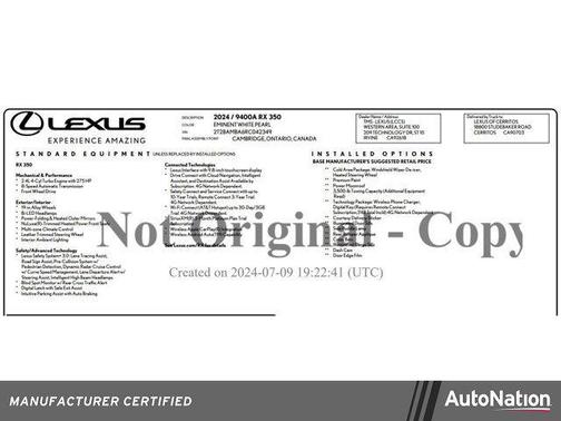 2024 Lexus RX 350 Base