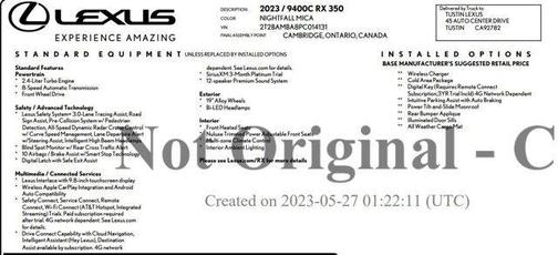 2023 Lexus RX 350 Base