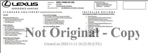 2025 Lexus RX 350 Base