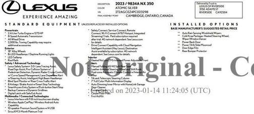 2023 Lexus NX 350 NX 350