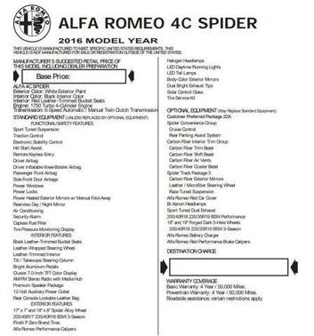 2016 Alfa Romeo 4C Spider Base