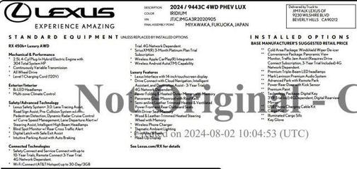 2024 Lexus RX 450h+ Base