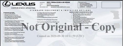 2021 Lexus ES 350 Base