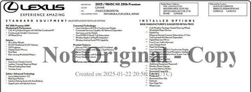 2025 Lexus NX 350h Premium