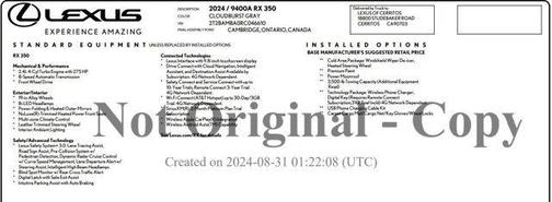 2024 Lexus RX 350 Base