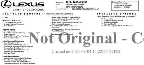2024 Lexus ES 350 Base