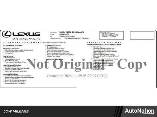 2025 Lexus RX 350 F SPORT Design