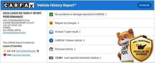 2024 Lexus RX 500h F SPORT Performance