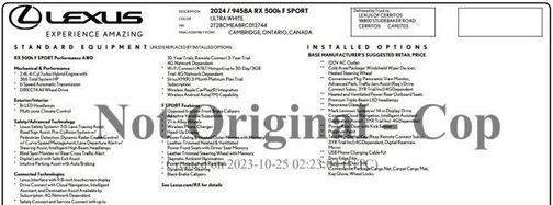 2024 Lexus RX 500h F SPORT Performance