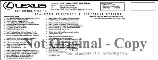2018 Lexus ES 350 Base