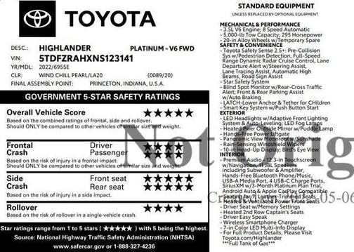 2022 Toyota Highlander Platinum