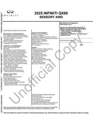 2025 INFINITI QX60 SENSORY