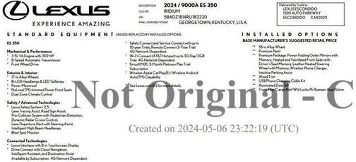 2024 Lexus ES 350 Base