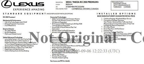 2024 Lexus RX 350 Base