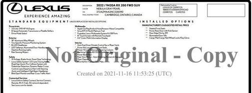 2022 Lexus RX 350 Base