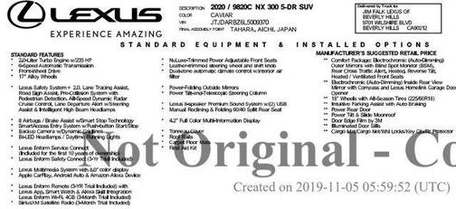 2020 Lexus NX 300 Base