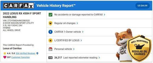 2022 Lexus RX 450h Base