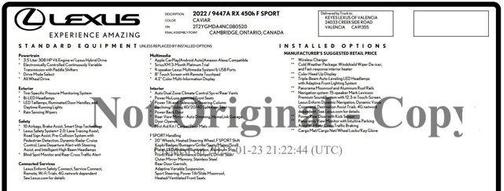2022 Lexus RX 450h Base