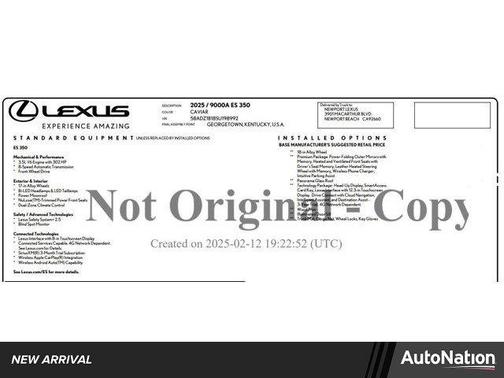 2025 Lexus ES 350 Base