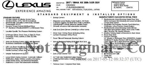 2017 Lexus NX 300h Base