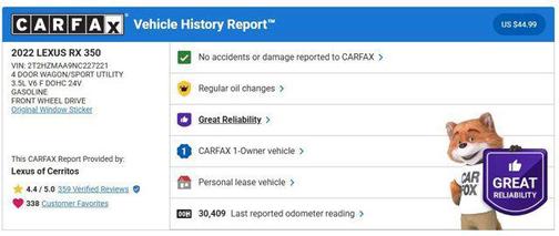 2022 Lexus RX 350 Base