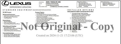 2025 Lexus RX 350 Premium Plus