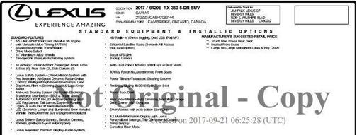 2017 Lexus RX 350 Base