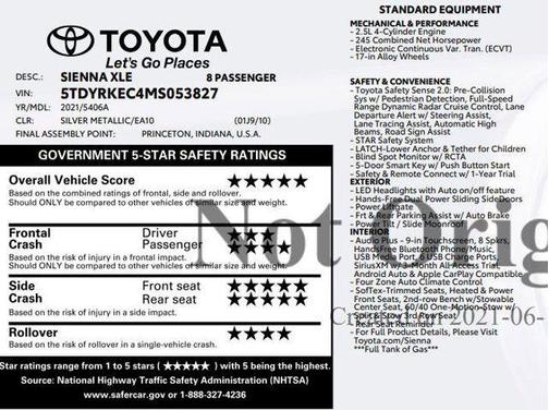 2021 Toyota Sienna XLE 8 Passenger
